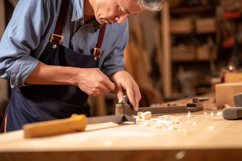 中国人工匠匠人用刨子削木在工作间做木工,高清,摄影图,摄影图片,图片大全,摄影图免费下载